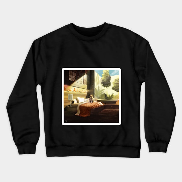 Reading Alone Crewneck Sweatshirt by Ryma Starrylight